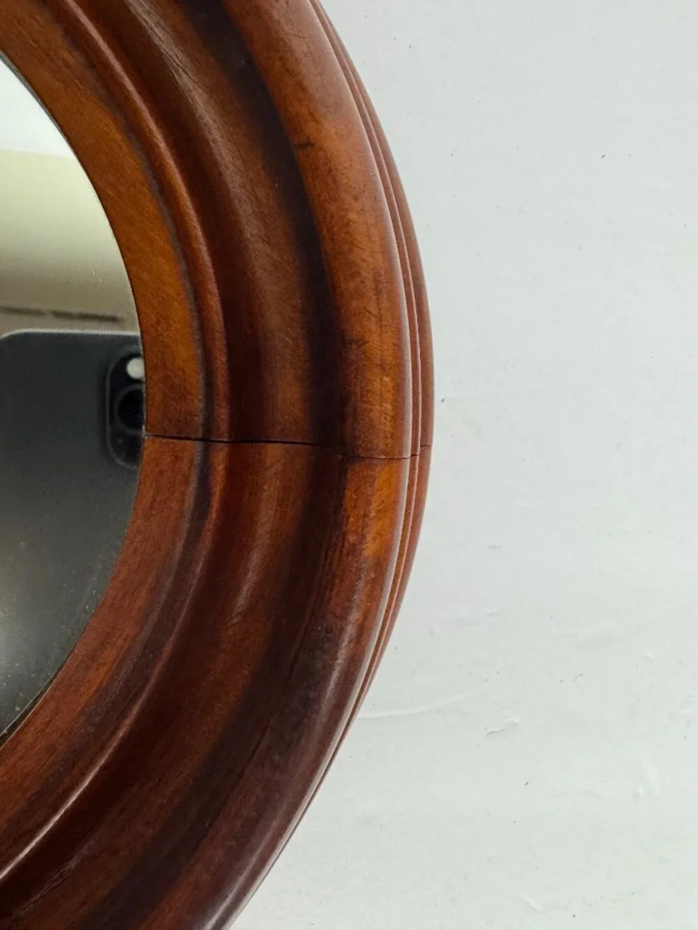 Antique Oval Cherry Wood Mirror w/ Dovetail Deep Frame  14
